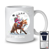 Personalized Custom Name Santa Riding Fox, Merry Christmas Moon Snow Fox, X-mas Team T-Shirt