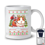 Personalized Custom Name Santa Riding Guinea Pig; Awesome Christmas Tree Sweater Guinea Pig Animal T-Shirt