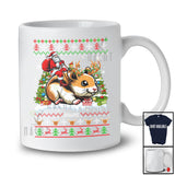 Personalized Custom Name Santa Riding Hamster; Awesome Christmas Tree Sweater Hamster Animal T-Shirt