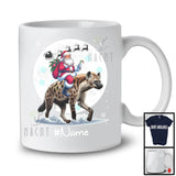 Personalized Custom Name Santa Riding Hyena, Merry Christmas Moon Snow Hyena, X-mas Team T-Shirt