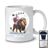 Personalized Custom Name Santa Riding Lion, Merry Christmas Moon Snow Lion, X-mas Team T-Shirt