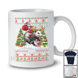 Personalized Custom Name Santa Riding Opossum; Awesome Christmas Tree Sweater Opossum Animal T-Shirt