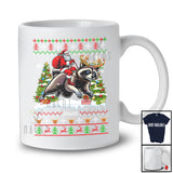 Personalized Custom Name Santa Riding Raccoon; Awesome Christmas Tree Sweater Raccoon Animal T-Shirt