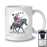 Personalized Custom Name Santa Riding Zebra, Merry Christmas Moon Snow Zebra, X-mas Team T-Shirt