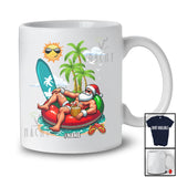 Personalized Custom Name Santa Swimming Float; Lovely Summer Christmas In July Sunbath T-Shirt