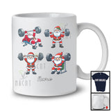 Personalized Custom Name Santa Workout Weightlifting; Humorous Christmas Weightlifting Positions T-Shirt