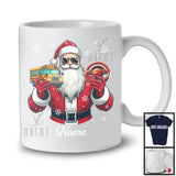 Personalized Custom Name School Bus Driver Santa, Joyful Christmas Santa Snowing, Careers Group T-Shirt