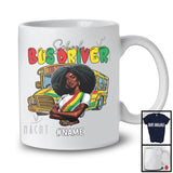 Personalized Custom Name School Bus Driver, Proud Juneteenth Afro Girl Women, Black African American T-Shirt