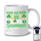 Personalized Custom Name School Bus Drivers Love Shenanigans; Proud St. Patrick's Day Jobs Shamrock T-Shirt