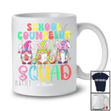 Personalized Custom Name School Counselor Squad; Awesome Easter Three Bunny Gnomes; Egg Hunting T-Shirt