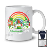 Personalized Custom Name School Counselor Squad; Joyful St. Patrick's Day Three Gnomes; Rainbow T-Shirt