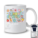 Personalized Custom Name School Counselor; Lovely Back To School Flowers Coquette Family T-Shirt