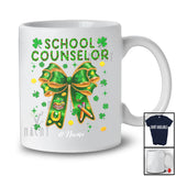 Personalized Custom Name School Counselor; Lovely St. Patrick's Day Bow Tie Leprechaun; Shamrock T-Shirt