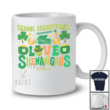 Personalized Custom Name School Secretaries Love Shenanigans; Proud St. Patrick's Day Jobs Shamrock T-Shirt