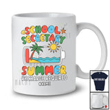 Personalized Custom Name School Secretary Summer Recharge; Proud Last Day Of School Battery T-Shirt