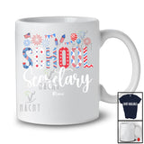 Personalized Custom Name School Secretary; Amazing 4th Of July US Flag Patriotic; Jobs Proud T-Shirt