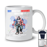 Personalized Custom Name Sexy Assistant Fireworks Director; Amusing 4th Of July Bigfoot Patriotic T-Shirt