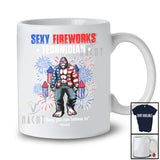 Personalized Custom Name Sexy Fireworks Technician; Amusing 4th Of July Bigfoot Patriotic T-Shirt