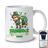 Personalized Custom Name Shamrock Shaker; Humorous St. Patrick's Day Leprechaun Highland Cattle Cow T-Shirt