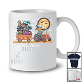 Personalized Custom Name Shark Orca Octopus On Tractor; Horror Halloween Sea Animals Farmer T-Shirt