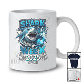 Personalized Custom Name Shark Week Lover 2025; Joyful Summer Vacation Ocean Beach; Family T-Shirt