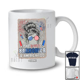 Personalized Custom Name She Loves Harmonica And America; Proud 4th Of July Messy Bun Hair T-Shirt