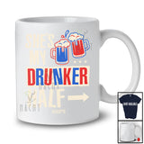 Personalized Custom Name She's My Drunker Half; Amazing 4th of July Couple Drinking; Patriotic T-Shirt