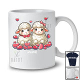 Personalized Custom Name Sheep Couple; Lovely Valentine Hearts Sheep Farm Farmer; Family Group T-Shirt