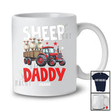 Personalized Custom Name Sheep Dad; Lovely Father's Day Sheep On Trailer Tractor; Farmer Family T-Shirt