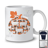 Personalized Custom Name Sheep Pumpkin Shape Plaid; Lovely Thanksgiving Halloween Animal T-Shirt