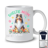 Personalized Custom Name Shelties Mom; Amusing Mother's Day Flowers Paws; Family T-Shirt