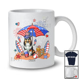Personalized Custom Name Shelties Relax Wait For 4th of July; Lovely US Flag Patriotic T-Shirt