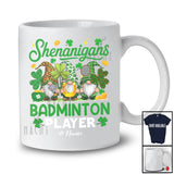 Personalized Custom Name Shenanigans Badminton Player; Lovely St. Patrick's Day 3 Leopard Gnomes T-Shirt