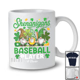 Personalized Custom Name Shenanigans Baseball Player; Lovely St. Patrick's Day 3 Leopard Gnomes T-Shirt