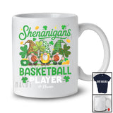 Personalized Custom Name Shenanigans Basketball Player; Lovely St. Patrick's Day 3 Leopard Gnomes T-Shirt