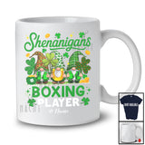 Personalized Custom Name Shenanigans Boxing Player; Lovely St. Patrick's Day 3 Leopard Gnomes T-Shirt