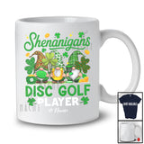 Personalized Custom Name Shenanigans Disc Golf Player; Lovely St. Patrick's Day 3 Leopard Gnomes T-Shirt