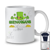Personalized Custom Name Shenanigans Squad; Adorable St. Patrick's Day Leprechaun Hat Shamrocks T-Shirt