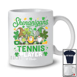 Personalized Custom Name Shenanigans Tennis Player; Lovely St. Patrick's Day 3 Leopard Gnomes T-Shirt