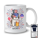 Personalized Custom Name Shih Tzu Drinking Beer, Lovely 4th Of July Fireworks, Patriotic T-Shirt