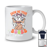Personalized Custom Name Show Me Your Boobs; Sarcastic Halloween Boo Ghost Women Cosplay T-Shirt
