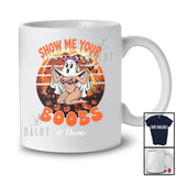 Personalized Custom Name Show Me Your Boobs; Sarcastic Halloween Moon Boo Ghost Women Cosplay T-Shirt