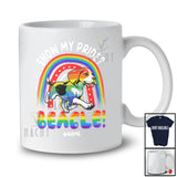 Personalized Custom Name Show My Pride Beagle; Adorable LGBTQ Pride Gay Rainbow T-Shirt
