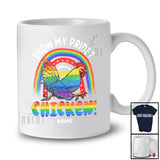 Personalized Custom Name Show My Pride Chicken; Adorable LGBTQ Pride Gay Rainbow T-Shirt