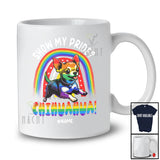 Personalized Custom Name Show My Pride Chihuahua; Adorable LGBTQ Pride Gay Rainbow T-Shirt