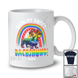 Personalized Custom Name Show My Pride Dachshund; Adorable LGBTQ Pride Gay Rainbow T-Shirt