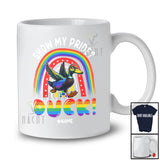 Personalized Custom Name Show My Pride Duck; Adorable LGBTQ Pride Gay Rainbow T-Shirt