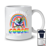 Personalized Custom Name Show My Pride Goose; Adorable LGBTQ Pride Gay Rainbow T-Shirt