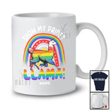 Personalized Custom Name Show My Pride Llama; Adorable LGBTQ Pride Gay Rainbow T-Shirt