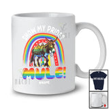 Personalized Custom Name Show My Pride Mule; Adorable LGBTQ Pride Gay Rainbow T-Shirt